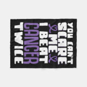 You Can't E Me I Beat Cancer Twice  Fleecedecke (Vorderseite (Horizontal))