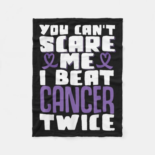 You Can't E Me I Beat Cancer Twice  Fleecedecke (Vorderseite)