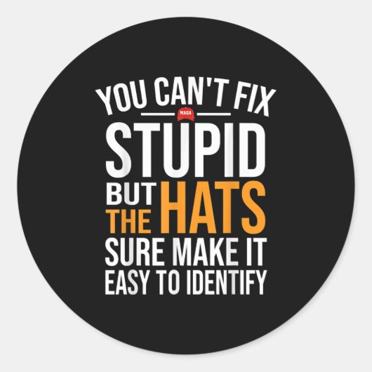 You Can't Fix Stud But The Hats Sure Make It Easy Runder Aufkleber (Vorderseite)