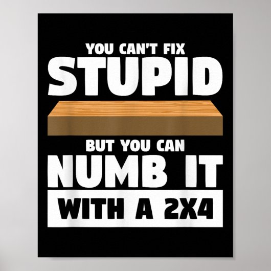 You Can't Fix Stud But You Can Numb It With A 2x4  Poster (Vorne)
