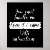 You Can't Handle Me Even If I Came With Instructio Poster (Vorne)