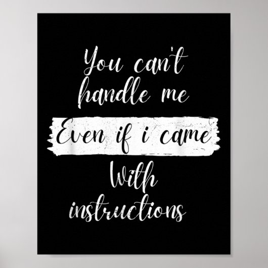 You Can't Handle Me Even If I Came With Instructio Poster (Vorne)