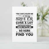 You Cant Scare Me i have a Crazy Sister Begleitkarte (Stehend Vorderseite)