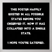 You collapsed it! Quantum Physics Humor Poster (Vorne)