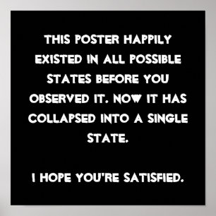 You collapsed it! Quantum Physics Humor Poster