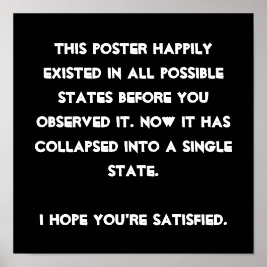 You collapsed it! Quantum Physics Humor Poster (Vorne)
