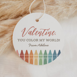 You Color My World Crayon Kids Valentines Day Geschenkanhänger