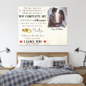 You Complete Me Custom Photo Wedding Anniversary Leinwanddruck (Insitu (Schlafzimmer))