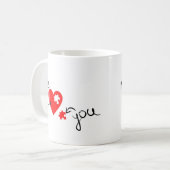 You Complete Me" Heart Puzzle – Gift for Couples Kaffeetasse (Vorderseite Links)