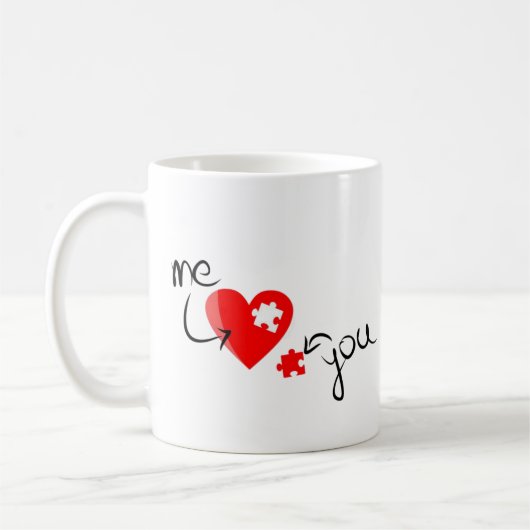 You Complete Me" Heart Puzzle – Gift for Couples Kaffeetasse (Links)