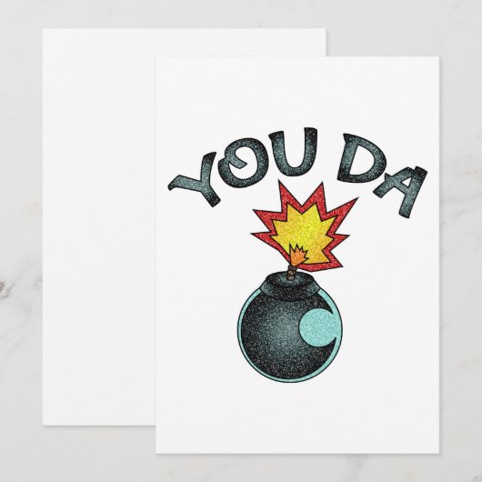 You Da Glitzer Bomb Einladung (Vorne/Hinten)