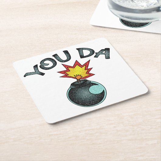 You Da Glitzer Bomb Rechteckiger Pappuntersetzer (angewinkelt)