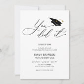 You did it modern Graduation invitation Einladung (Vorderseite)