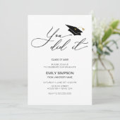 You did it modern Graduation invitation Einladung (Stehend Vorderseite)