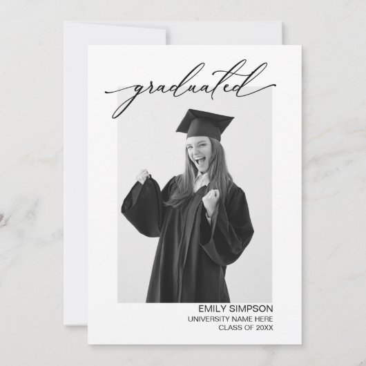 You did it modern Graduation invitation Einladung (Rückseite)