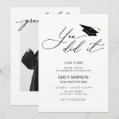 You did it modern Graduation invitation Einladung (Vorne/Hinten)