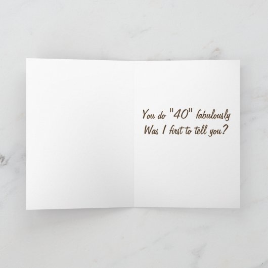 **YOU** DO "40 FABULOUSLY** HOPE 1st to SAY TO YOU Karte (Innenseite)