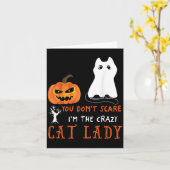 You Don't E Me I'm The Crazy Cat Lady Funny Hallow Karte (Gelbe Blume)