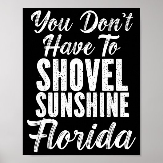 You Don't Have To Shovel Sunshine Funny Florida Va Poster (Vorne)