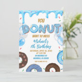 You Donut want to miss this birthday Invitation Einladung (Stehend Vorderseite)