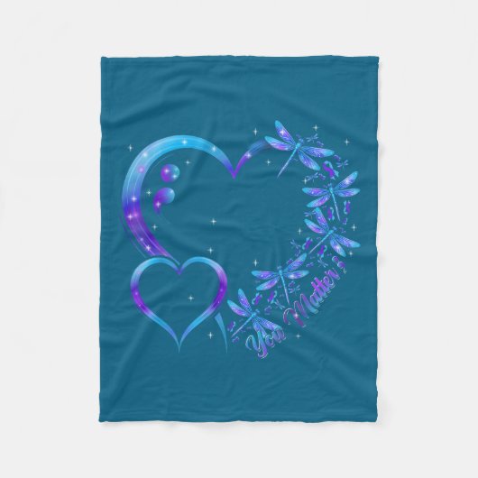 You Dragonfly Suicide Prevention Awareness Men Wom Fleecedecke (Vorderseite)