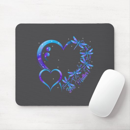 You Dragonfly Suicide Prevention Awareness Men Wom Mousepad (Mit Mouse)