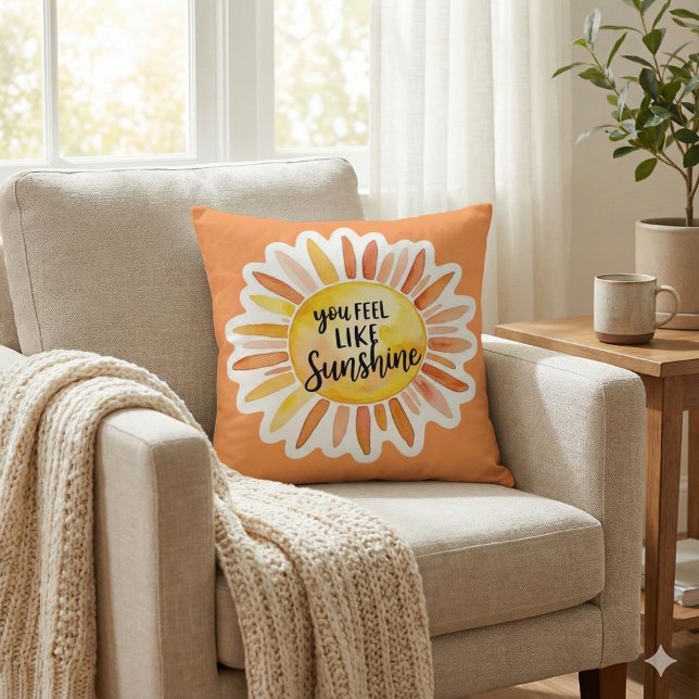 You Feel Like Sunshine Photo Throw Pillow Kissen (Empower someone special with this, "You feel like sunshine" photo pillow! )