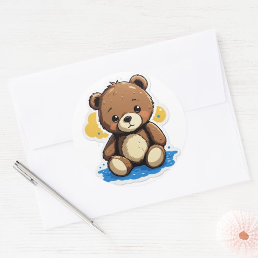 You Forgot Me? – Sad Teddy in the Rain Sticker (Umschlag)