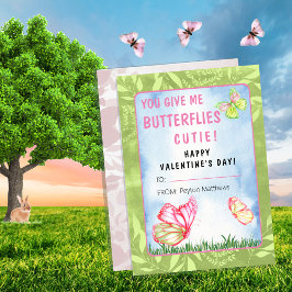 You Give Me Butterflies Valentine's Day Classroom  Mitteilungskarte