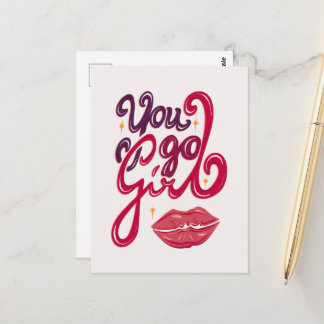 You Go Girl – Confidence Boost Quote Postkarte