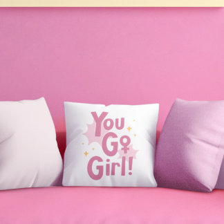 You Go Girl | Inspirierende Rosa Kissen