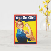 You Go Girl mit Klassiker Rosie der Niveter Karte (Gelbe Blume)