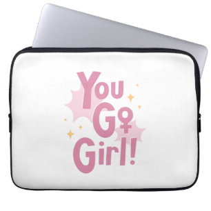 You Go Girl Süße rosa Elektronik-Tasche Laptopschutzhülle