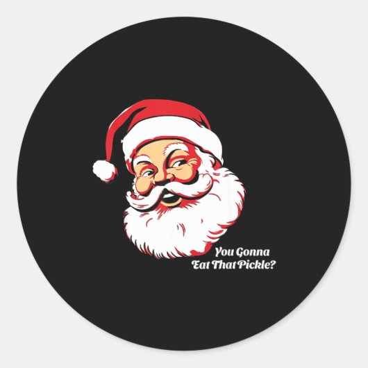 You Gonna Eat That Ckle Funny Santa Claus Christma Runder Aufkleber (Vorderseite)