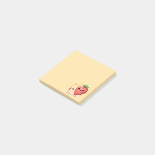 You Got This! Cheerful Strawberry Notes Post-it Klebezettel (angewinkelt)