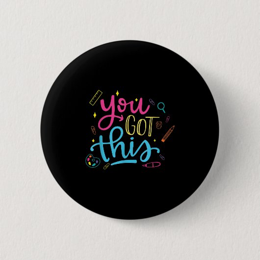 You Got This Motivational Testing Day Teacher Stud Button (Vorderseite)