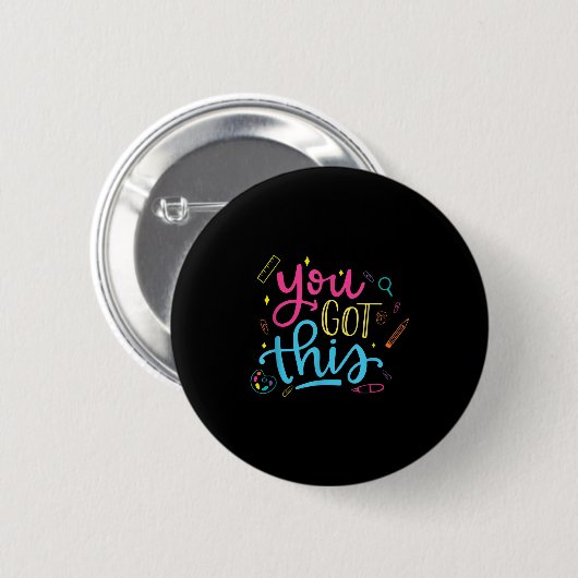 You Got This Motivational Testing Day Teacher Stud Button (Vorne & Hinten)