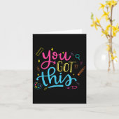 You Got This Motivational Testing Day Teacher Stud Karte (Gelbe Blume)