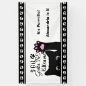 You Gotta Be Kitten Me Funny Cat Pattern Birthday Banner (Vertikal)
