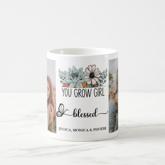 "You Grow Girl Gesegnet" Tasse des Fotos (Mittel)