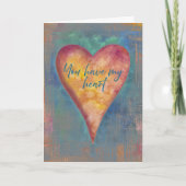You Have My Heart Watercolor Valentine's Day Card Karte (Vorderseite)