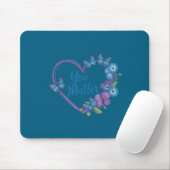 You Heart Suicide Prevention Awareness  Mousepad (Mit Mouse)
