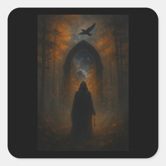 You Hold the Key to Your Desired Reality  Quadratischer Aufkleber (Vorderseite)