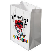 You Inc Rizz my Heartbeat - Cute skateboard heart Mittlere Geschenktüte (Rückseite Schrägansicht)