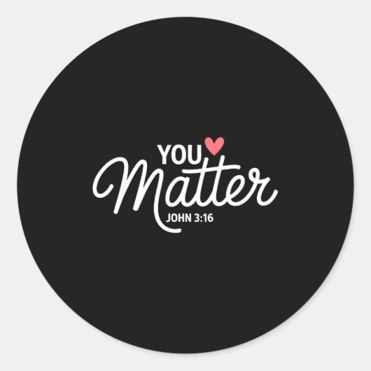 You John 3 16 Bible Verse Christian Faith Quote Runder Aufkleber (Vorderseite)