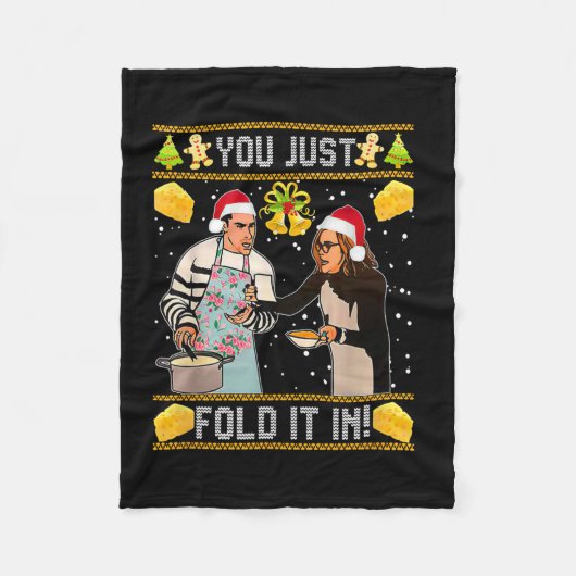You Just Fold It In Christmas Xmas Pajamas Christm Fleecedecke (Vorderseite)