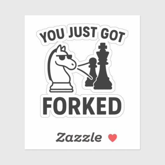 You Just Got Forked – Funny Chess Meme Sticker (Blatt)