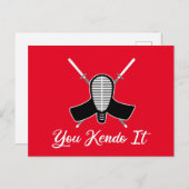 You Kendo It - lustige Kendo Aikido Pun Joke Graph Postkarte (Vorne/Hinten)