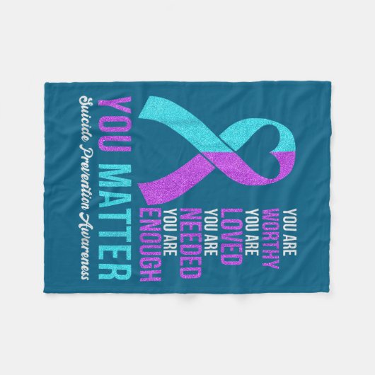 You Kindness Be Kind Suicide Prevention Awareness  Fleecedecke (Vorderseite (Horizontal))