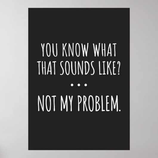You Know What That Sounds Like Not My Problem Poster (Vorne)